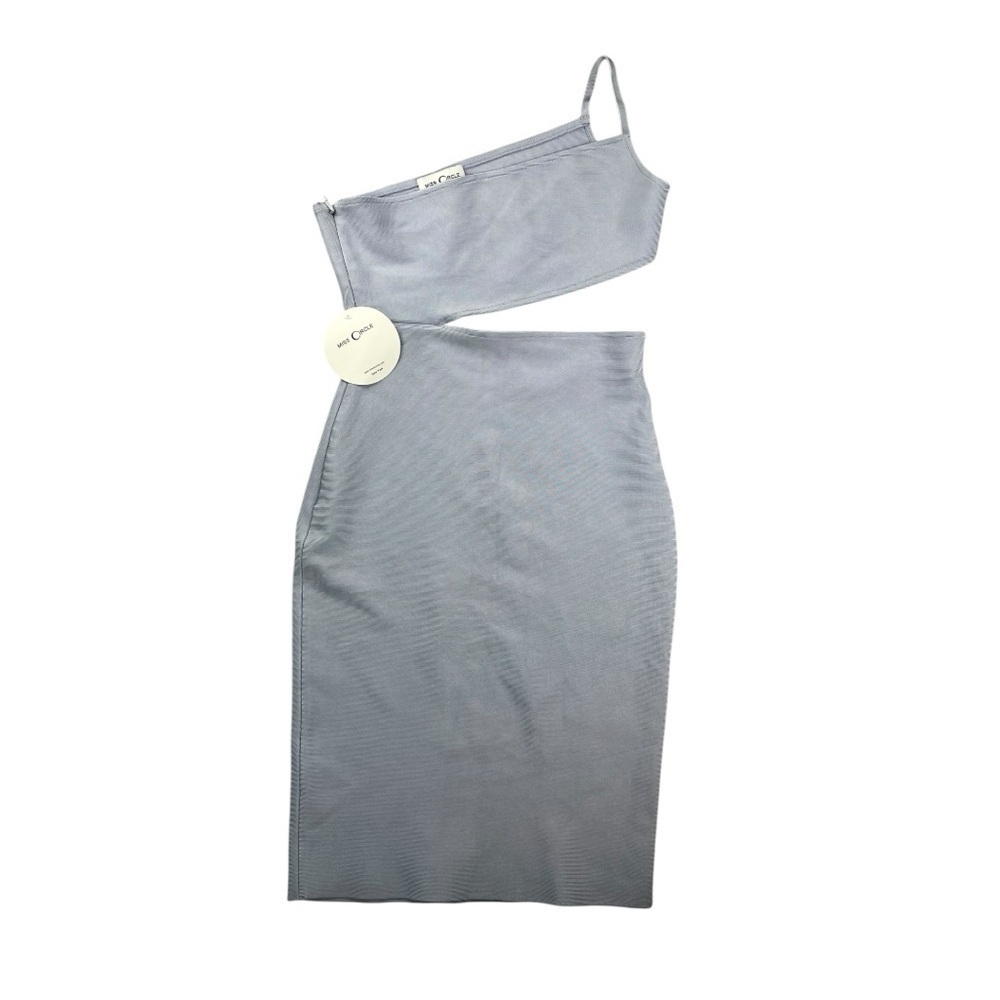 Miss Circle New York Women’s Light Blue One Shoulder Mini Dress In Size L